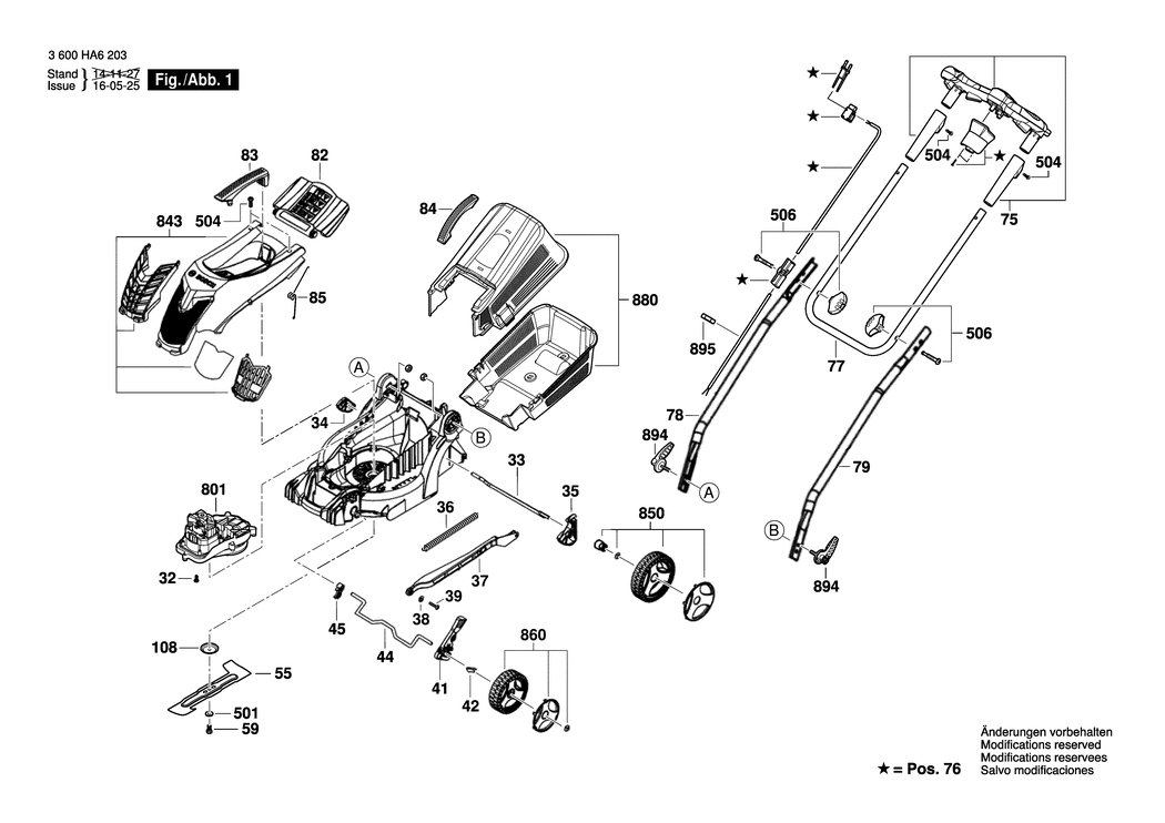 Bosch Rotak 370 ER / 3600HA6204 / EU 230 Volt Spare Parts