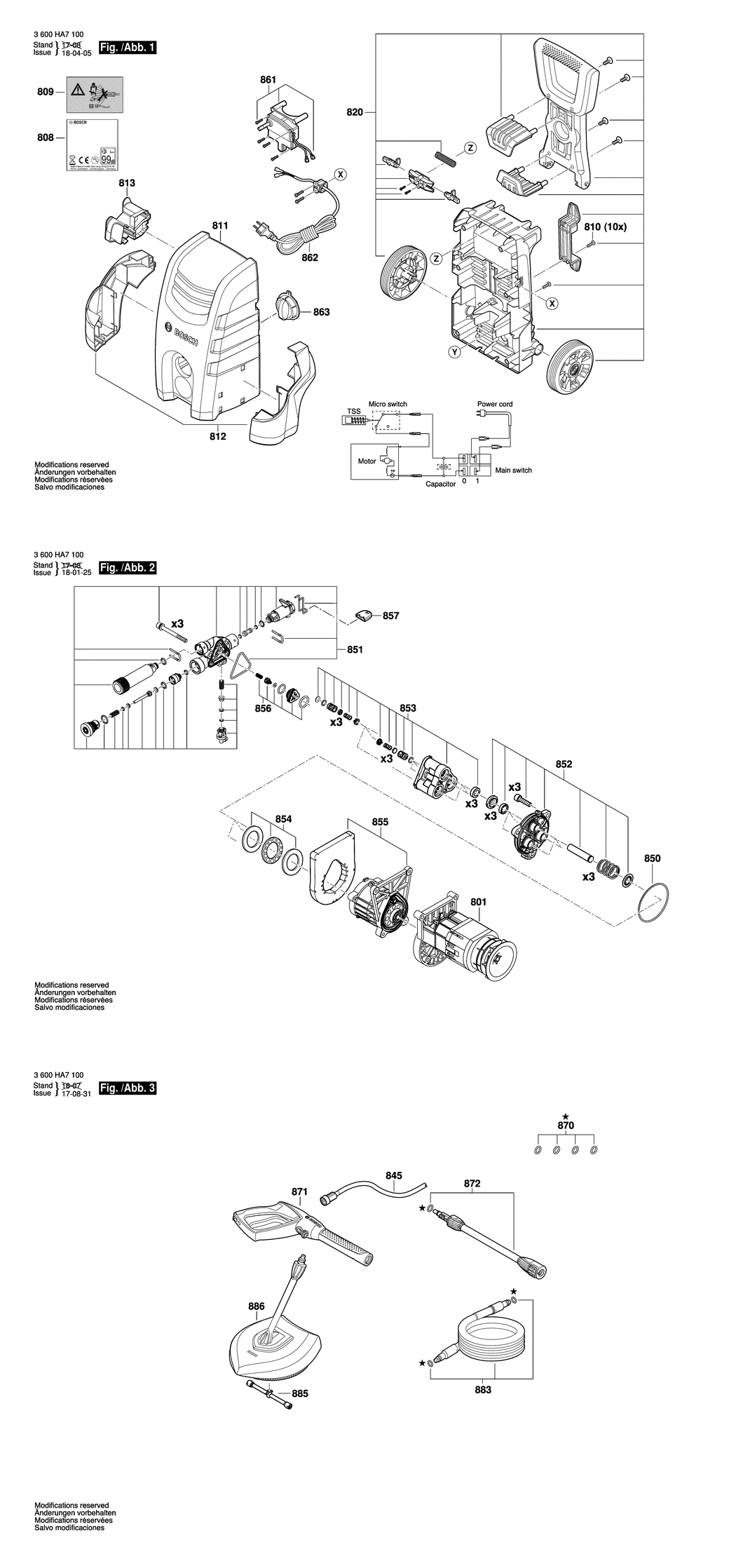Bosch AQT 35-12 / 3600HA7130 / CH 230 Volt Spare Parts