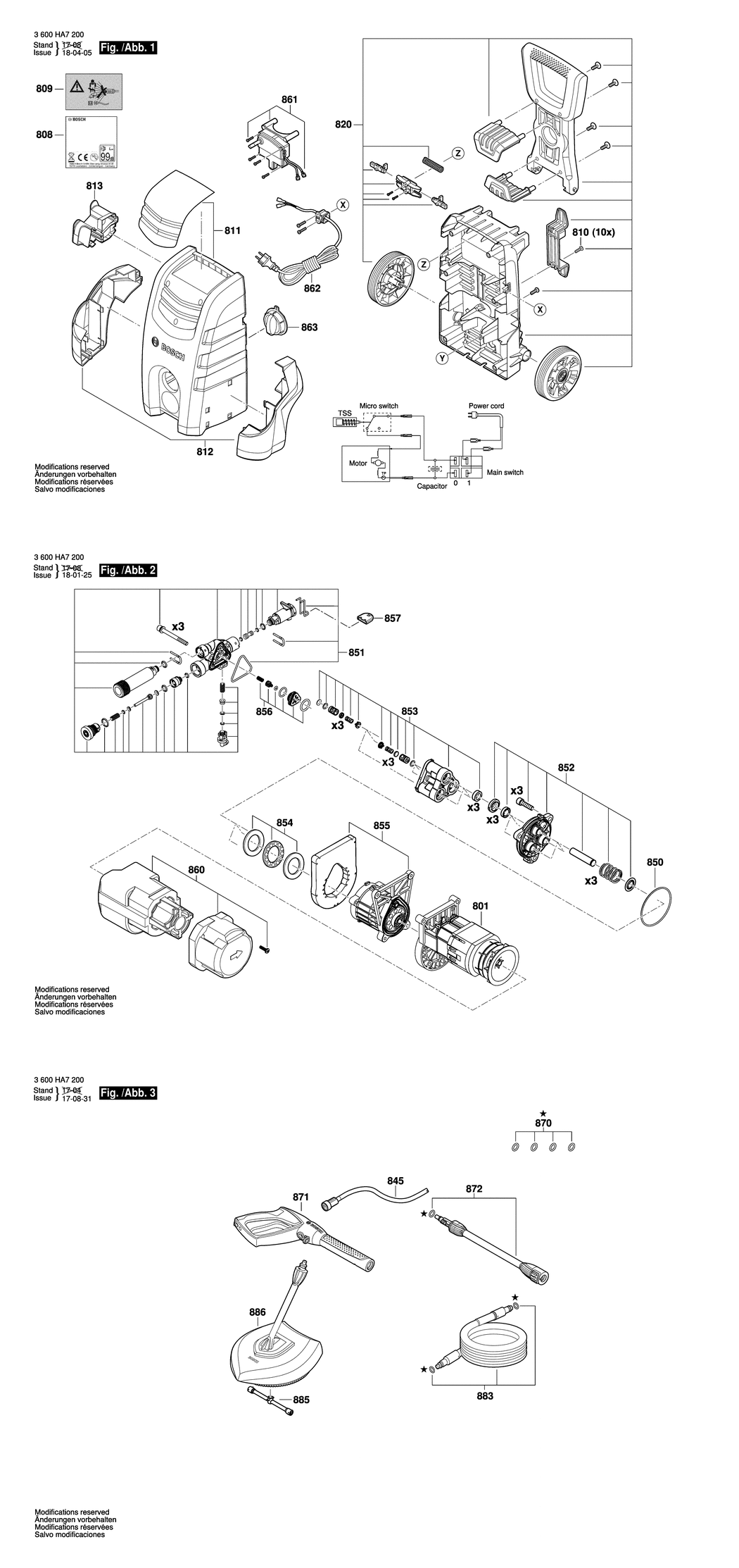 Bosch AQT 37-13 / 3600HA7230 / CH 230 Volt Spare Parts