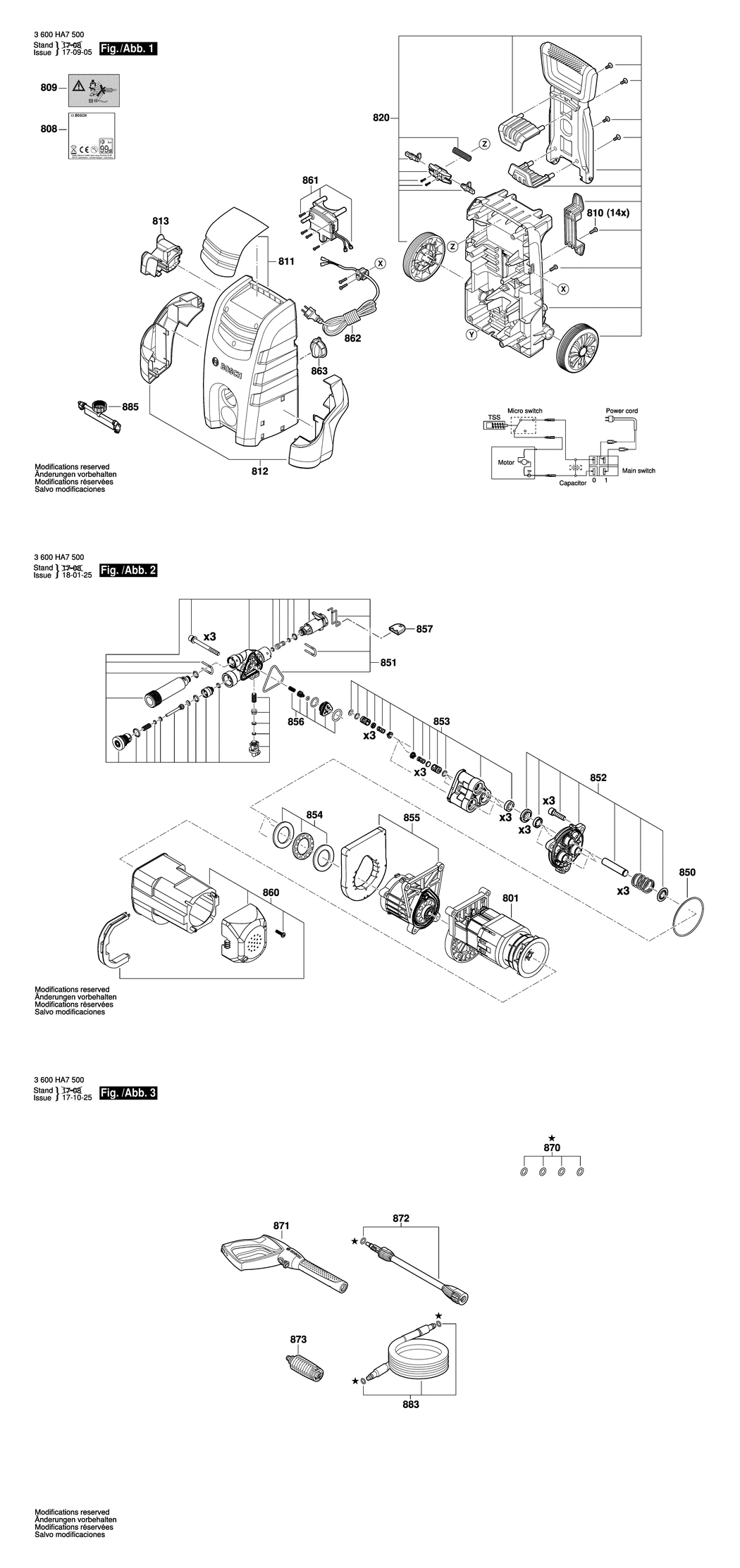 Bosch AQT 40-13 / 3600HA7530 / CH 230 Volt Spare Parts