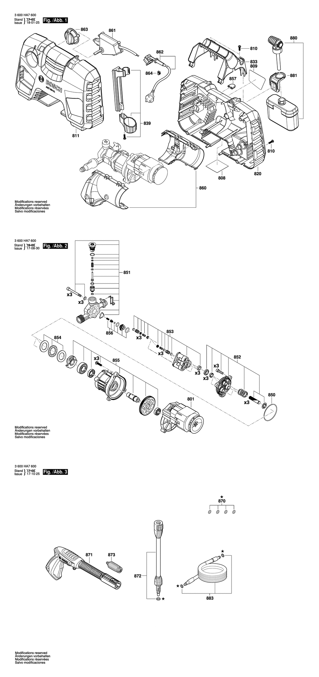 Bosch AQT 33-11 / 3600HA7630 / CH 230 Volt Spare Parts