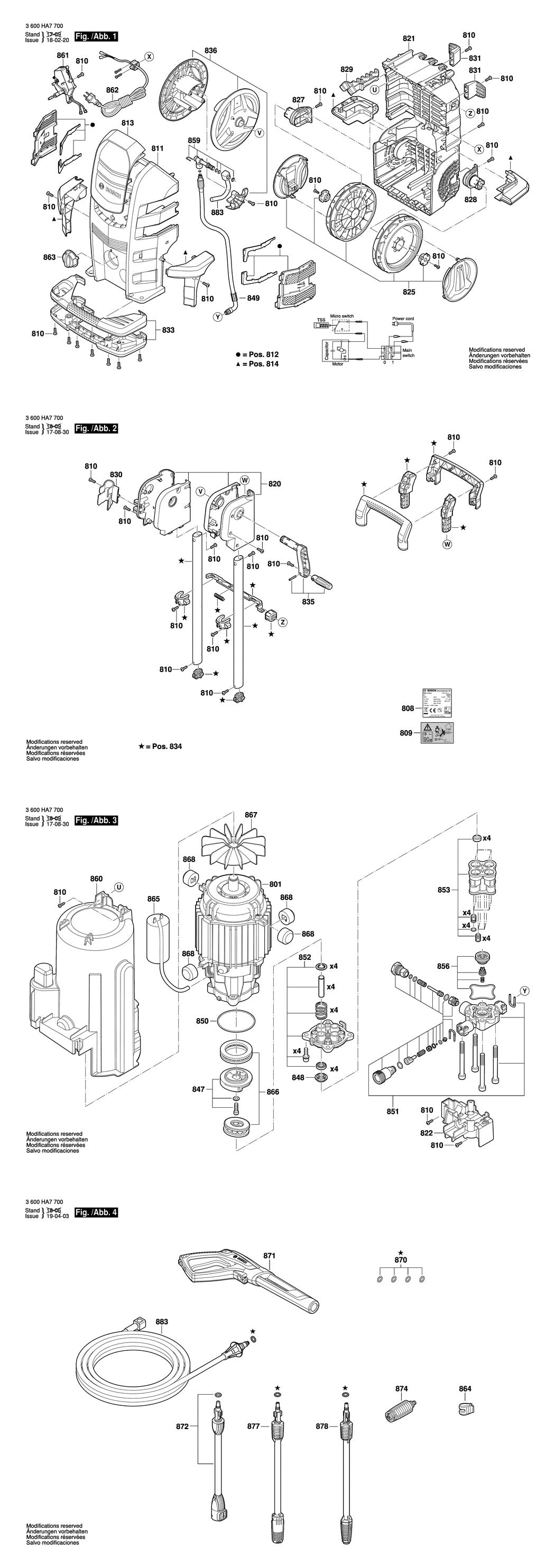 Bosch AdvancedAquatak 150 / 3600HA7770 / GB 230 Volt Spare Parts