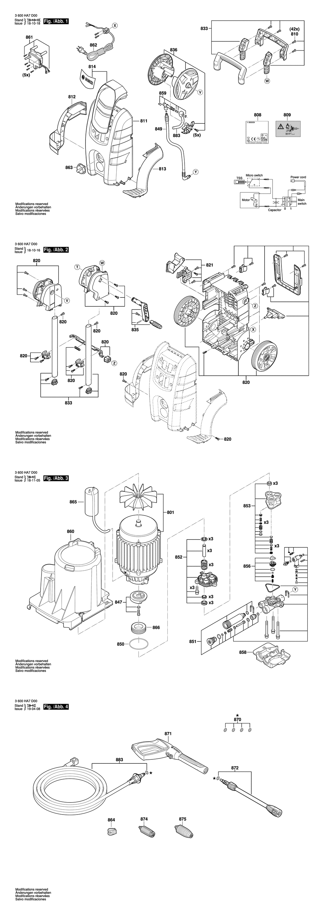 Bosch AdvancedAquatak 140 / 3600HA7D00 / EU 230 Volt Spare Parts