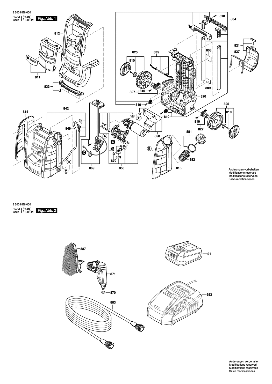 Bosch Fontus / 3600HB6000 / EU 18 Volt Spare Parts