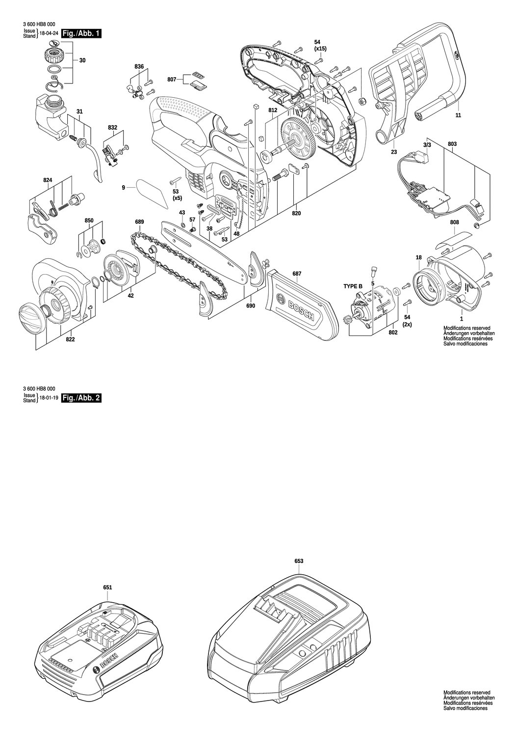 Bosch UniversalChain 18 / 3600HB8000 / --- 18 Volt Spare Parts