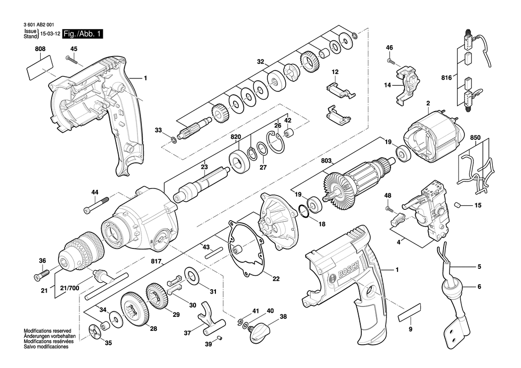 Bosch GBM 8-13 / 3601AB2011 / --- 120 Volt Spare Parts