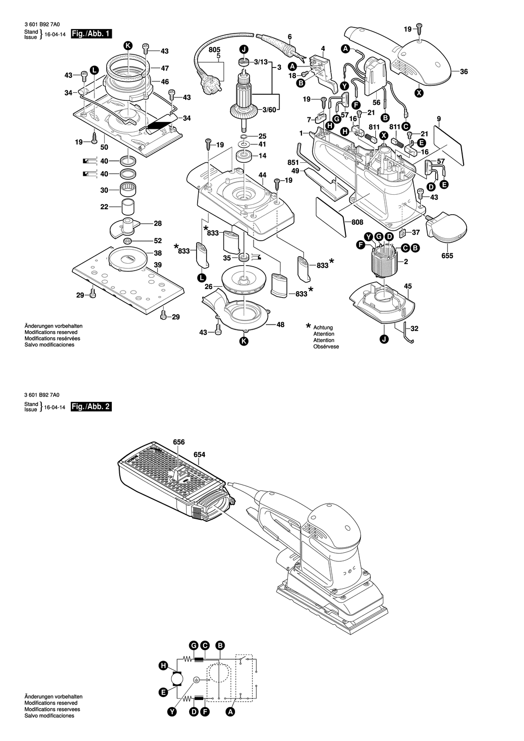 Bosch GSS 230 AE / 3601B927A1 / CH 230 Volt Spare Parts