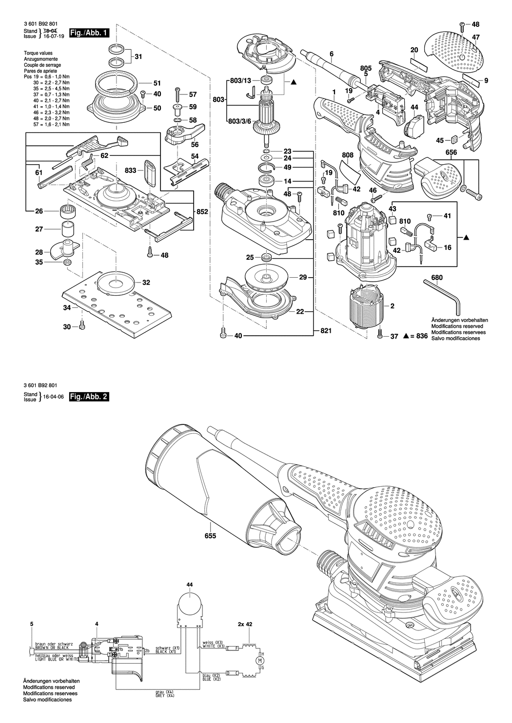 Bosch GSS 230 AVE / 3601B92801 / EU 230 Volt Spare Parts