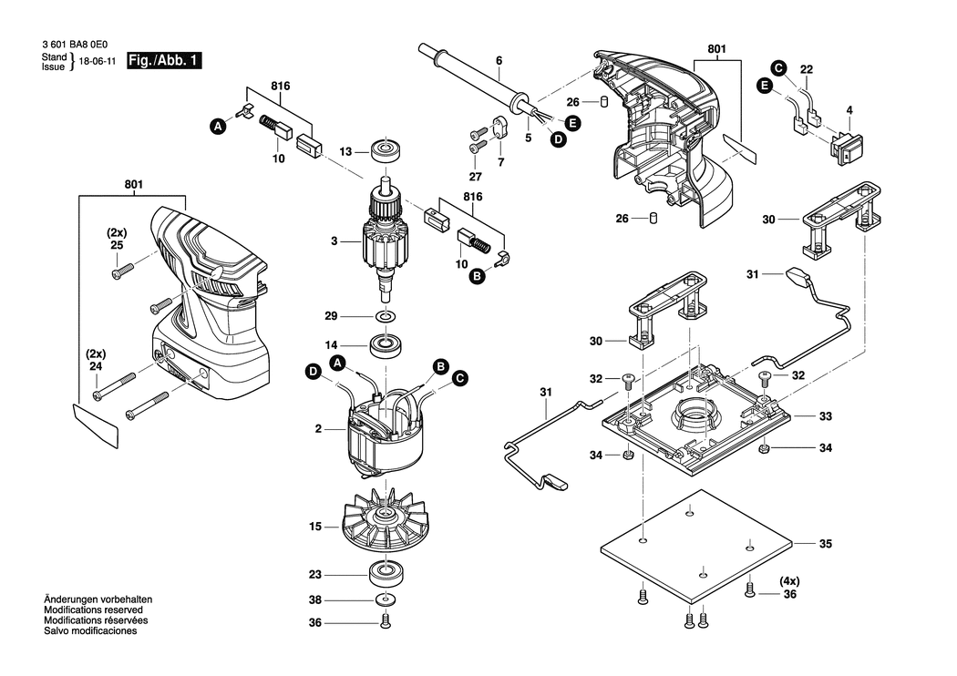 Bosch GSS 140 / 3601BA80G0 / --- 127 Volt Spare Parts