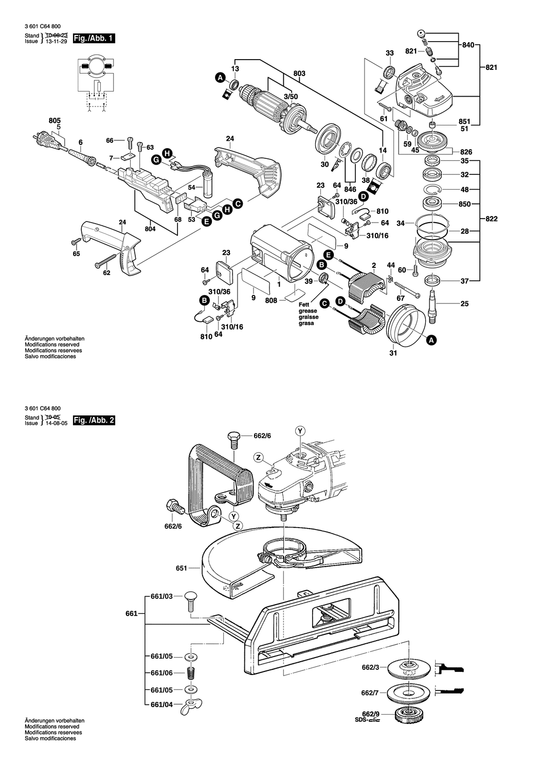 Bosch GWS 24-300 / 3601C64800 / --- 230 Volt Spare Parts