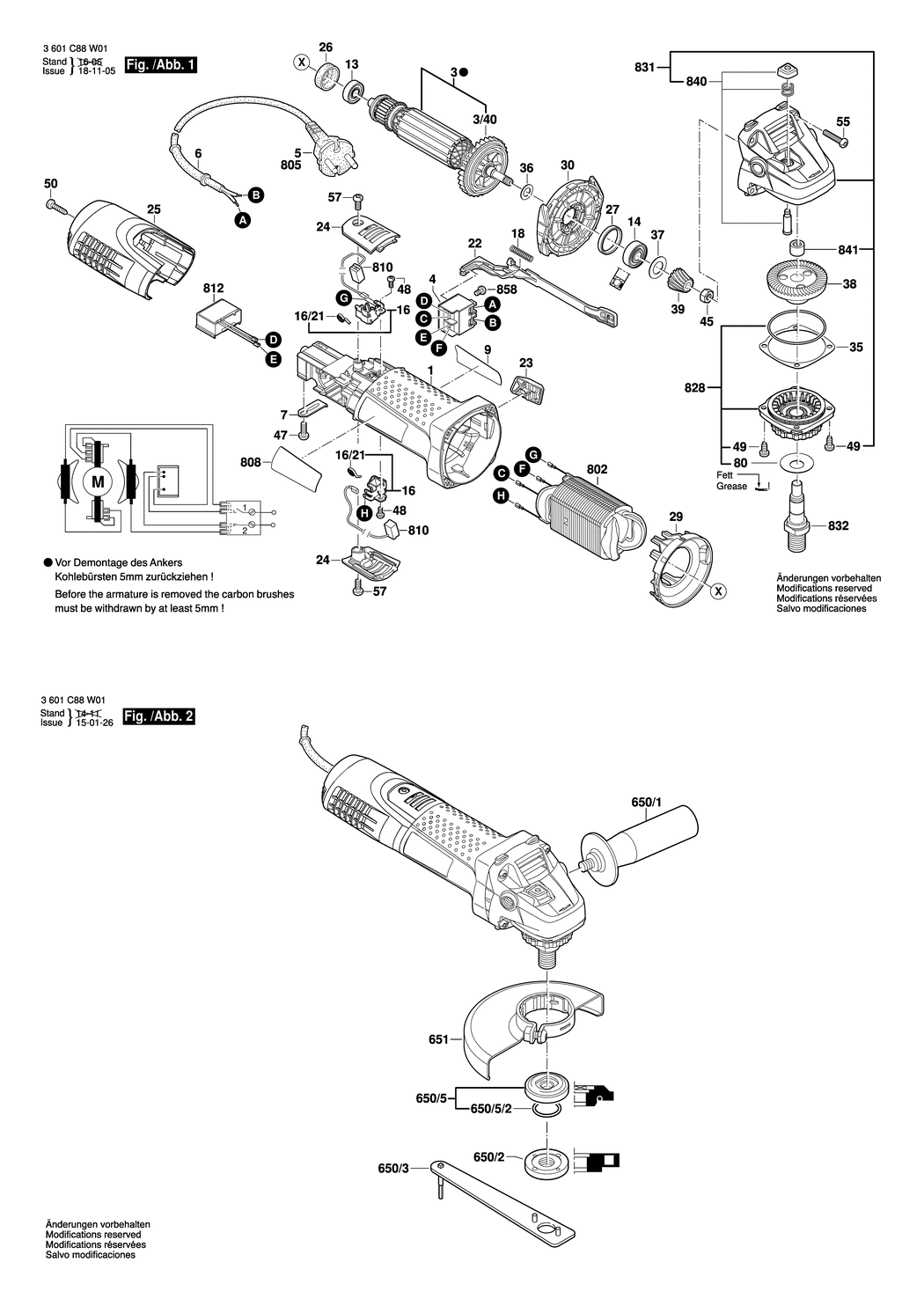 Bosch EWS 7-115 BASIC / 3601C88W01 / EU 230 Volt Spare Parts