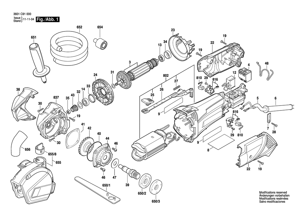 Bosch GCT-115 / 3601C91060 / GB 110 Volt Spare Parts