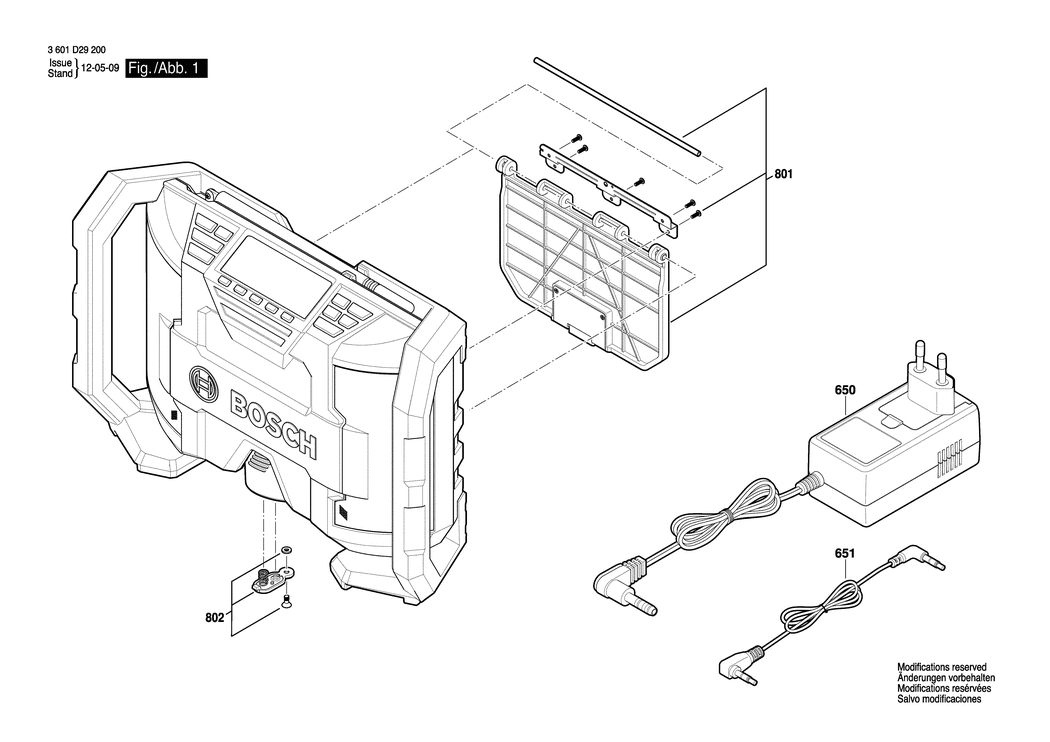 Bosch GPB 12V-10 / 3601D29201 / EU Spare Parts