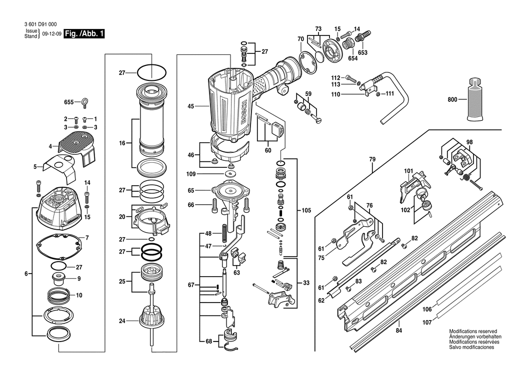 Bosch GSN 90-21 RK / 3601D91000 / EU 230 Volt Spare Parts