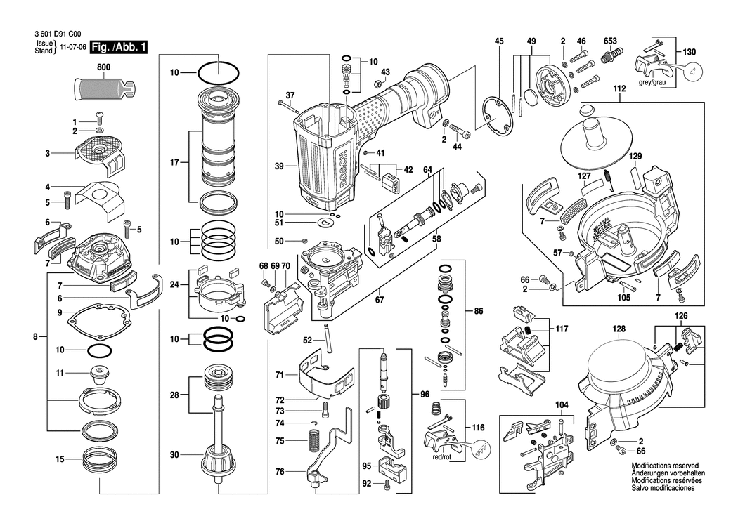 Bosch GCN 45-15 / 3601D91C00 / EU Spare Parts