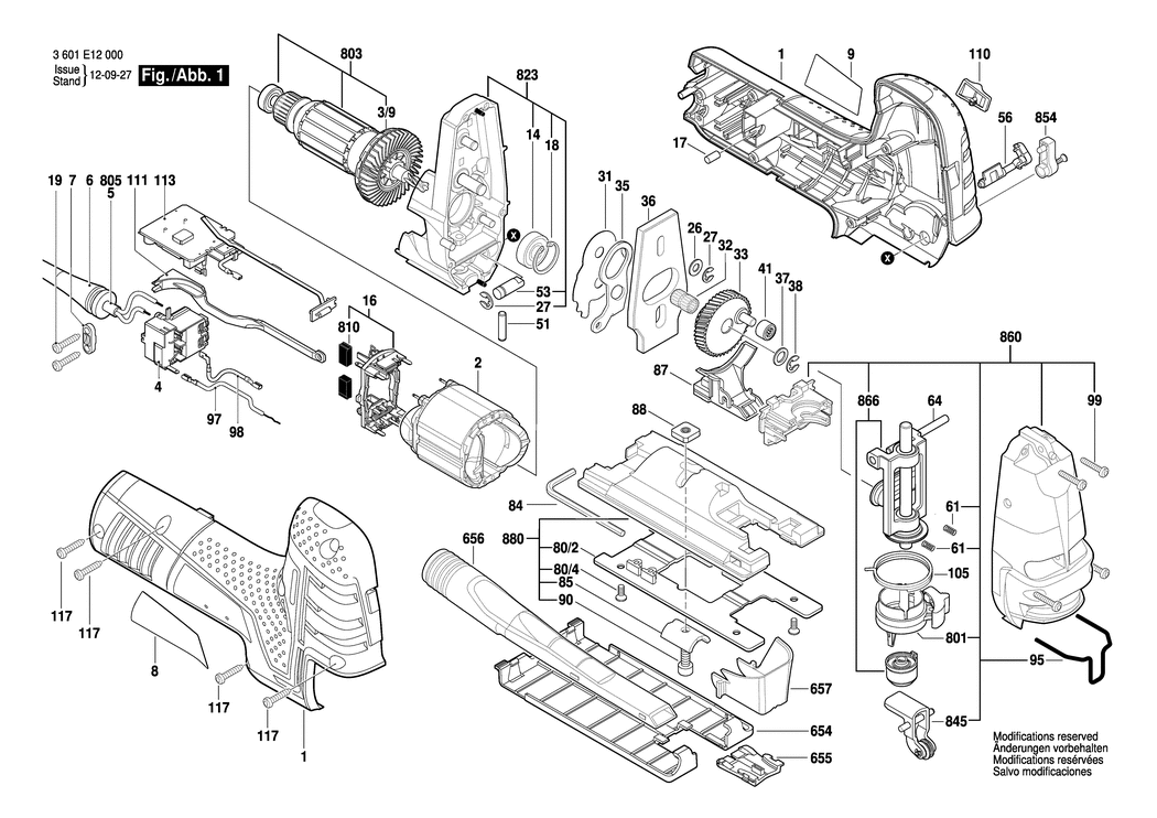 Bosch GST 150 CE / 3601E12030 / CH 230 Volt Spare Parts