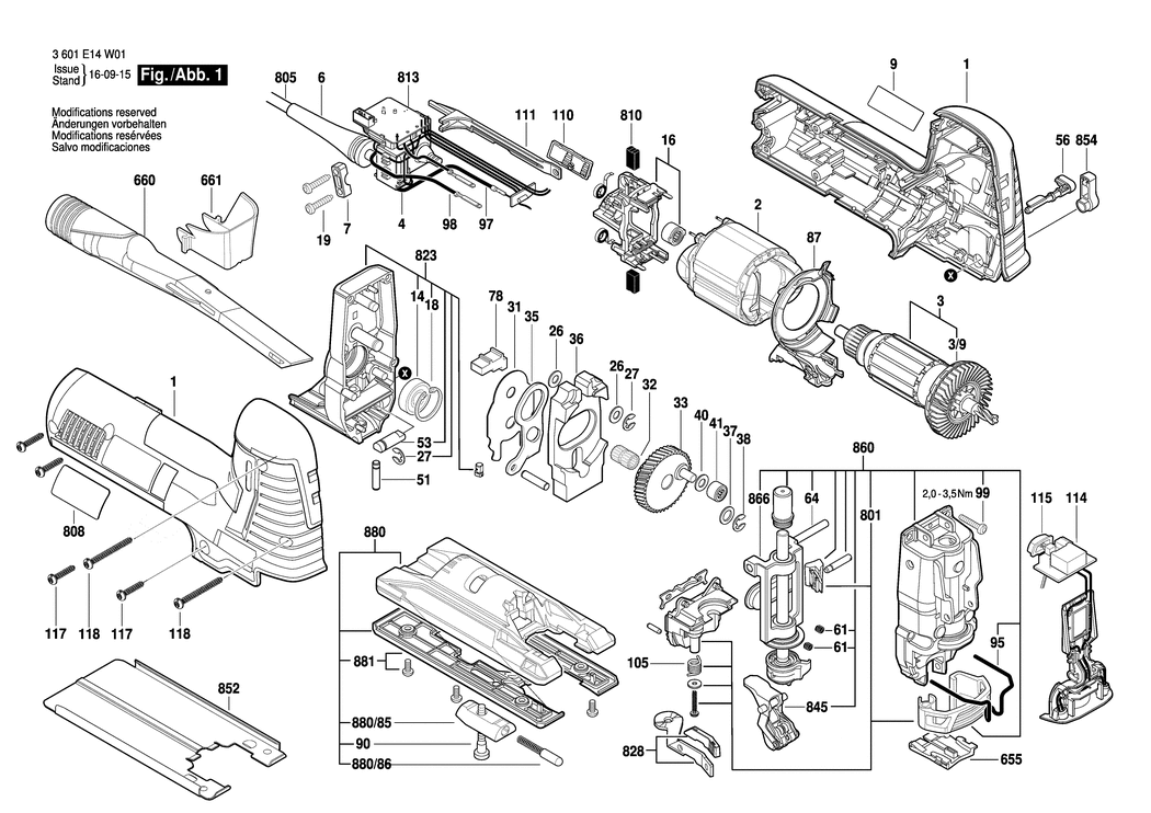 Bosch STP 140 EXACT-S / 3601E14W02 / EU 230 Volt Spare Parts