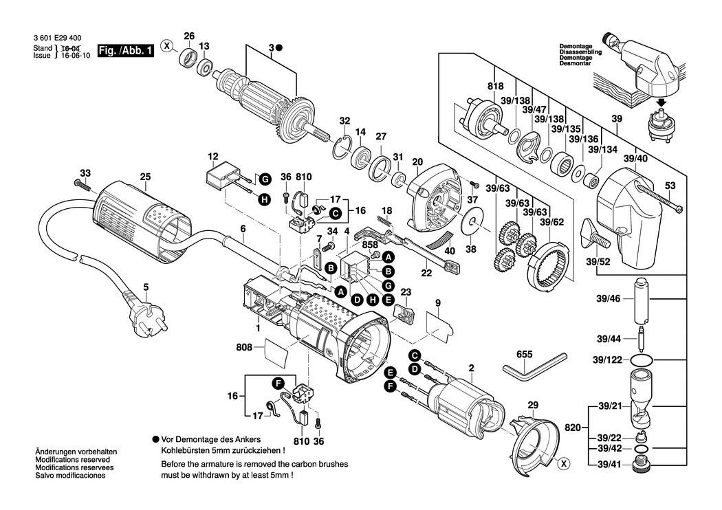Bosch GNA 75-16 / 3601E29400 / --- 230 Volt Spare Parts