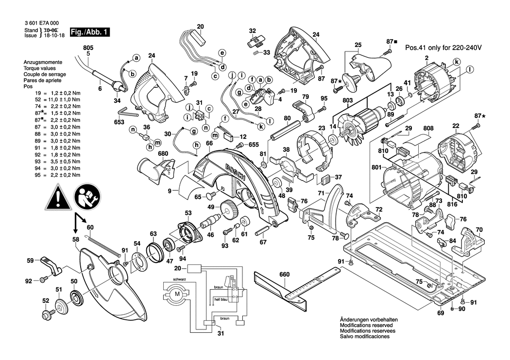 Bosch GKS 85 / 3601E7A000 / EU 230 Volt Spare Parts