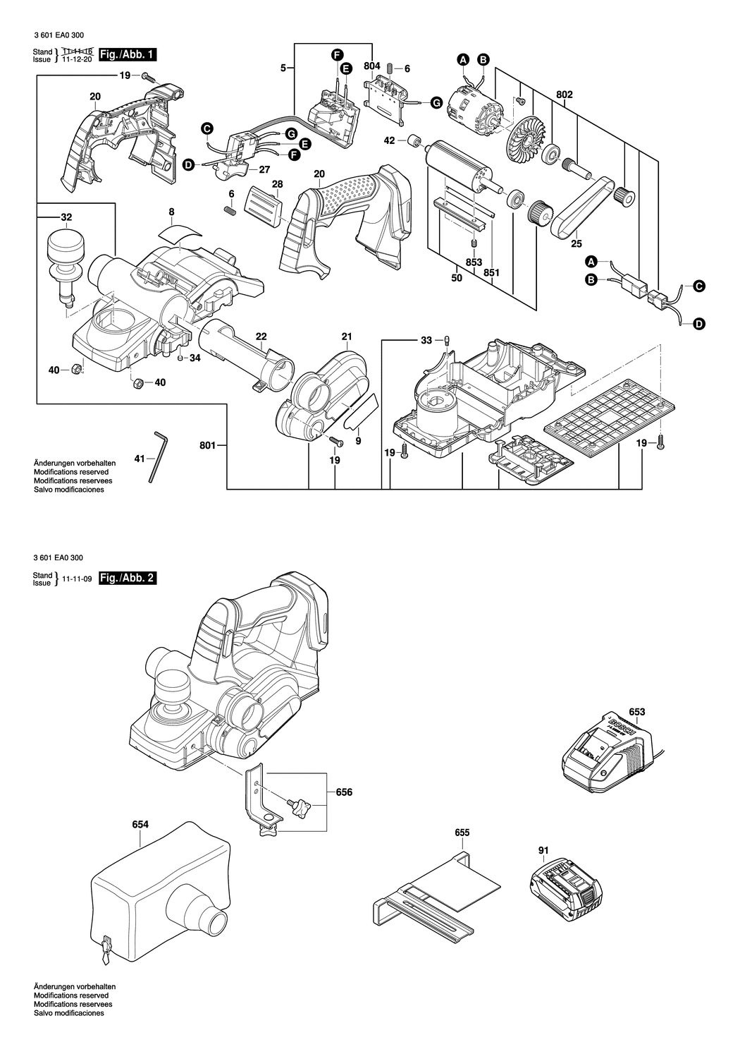 Bosch GHO 18 V-LI / 3601EA0300 / EU 18 Volt Spare Parts