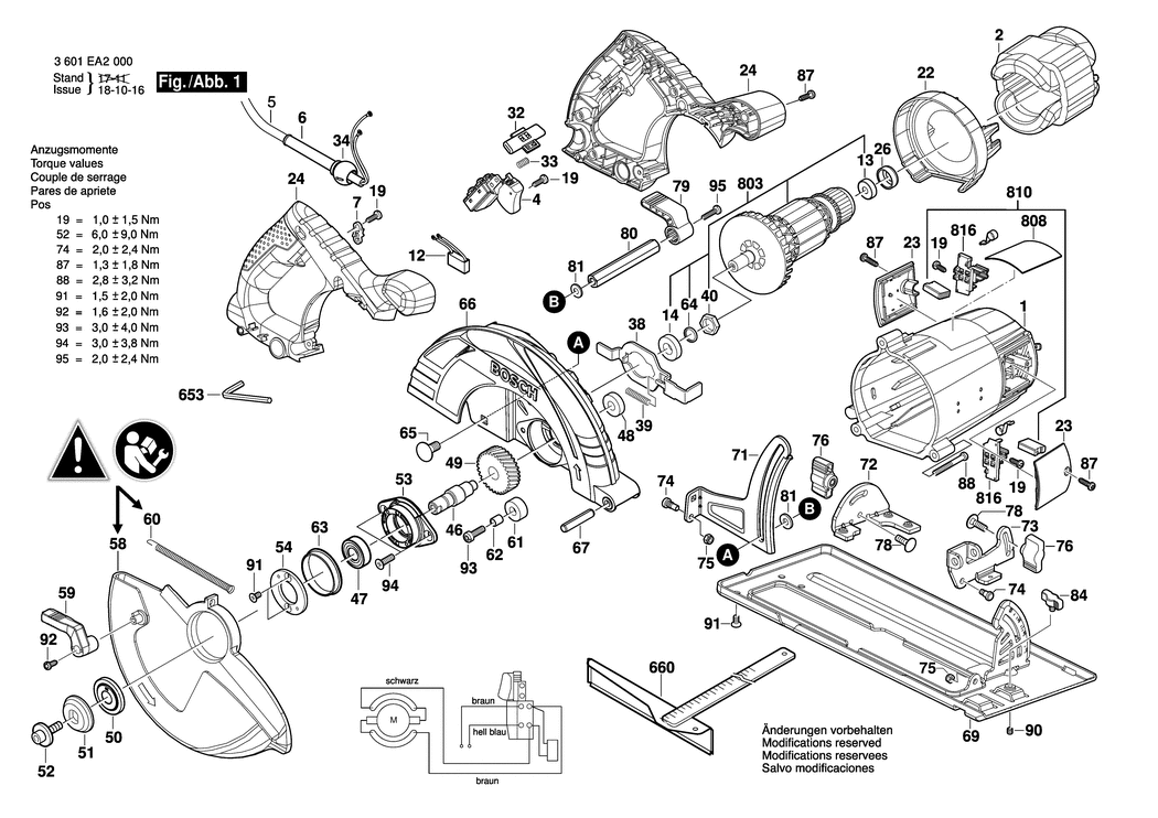 Bosch GKS 9 / 3601EA2000 / EU 230 Volt Spare Parts