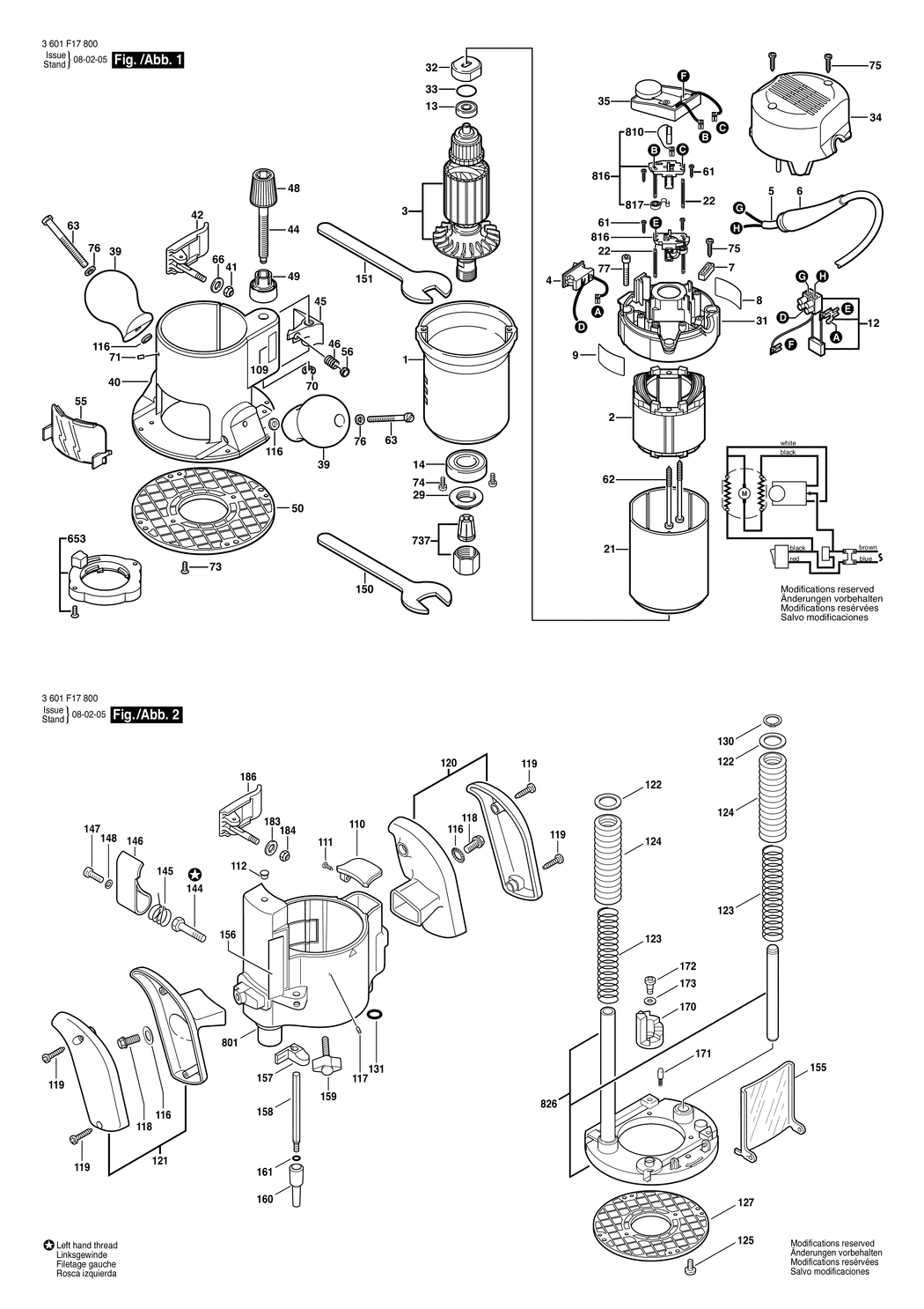 Bosch GMF 1400 CE / 3601F17800 / EU 230 Volt Spare Parts