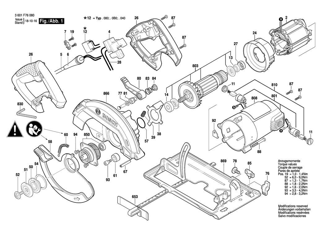 Bosch GKS 7000 / 3601F760K0 / --- 230 Volt Spare Parts