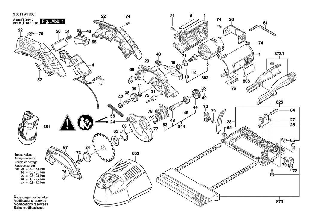 Bosch BACCS 10.8 V LI / 3601FA1B01 / EU 12 Volt Spare Parts