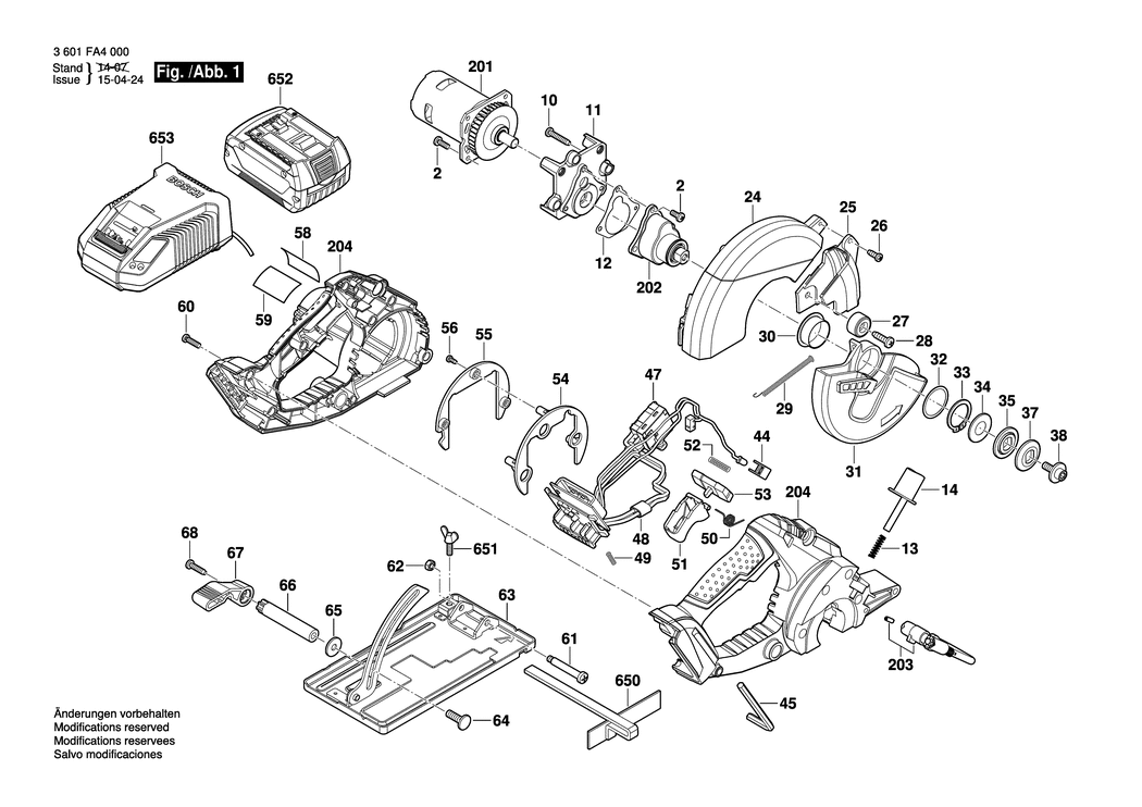 Bosch GKM 18 V-LI / 3601FA4000 / EU 18 Volt Spare Parts