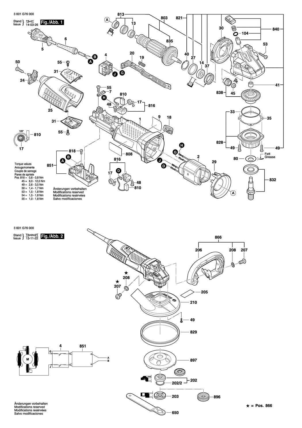 Bosch GBR 15 CA / 3601G760E0 / --- 220 Volt Spare Parts