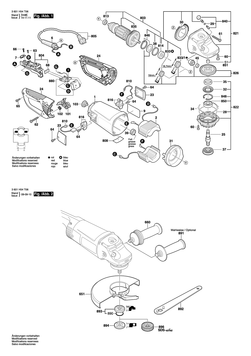 Bosch BAG 230-1 CLB / 3601H54T06 / EU 230 Volt Spare Parts