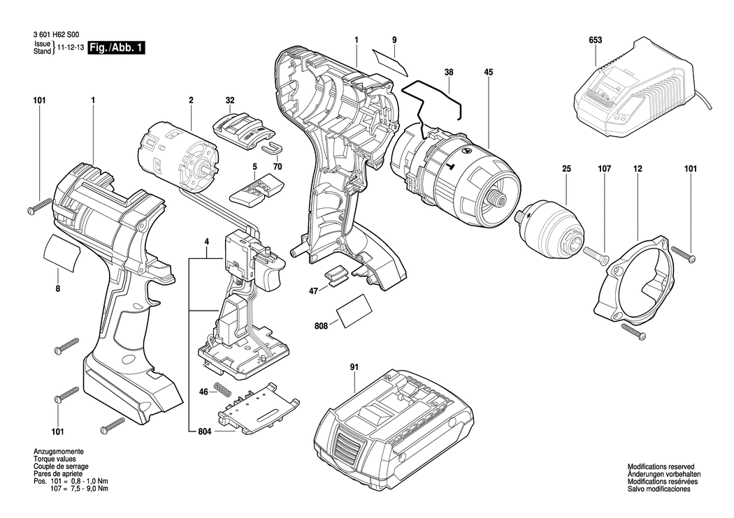 Bosch IDI 246 / 3601H62S00 / EU 14.4 Volt Spare Parts