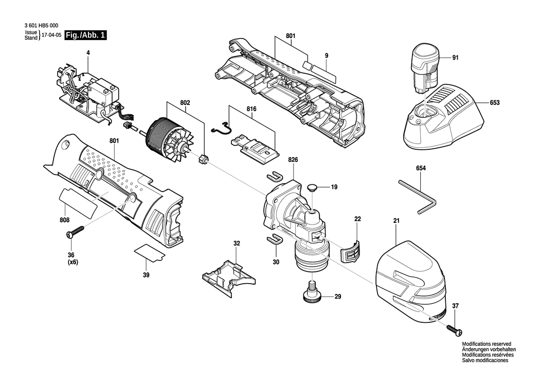 Bosch GOP 12V-28 / 3601HB5000 / EU 12 Volt Spare Parts