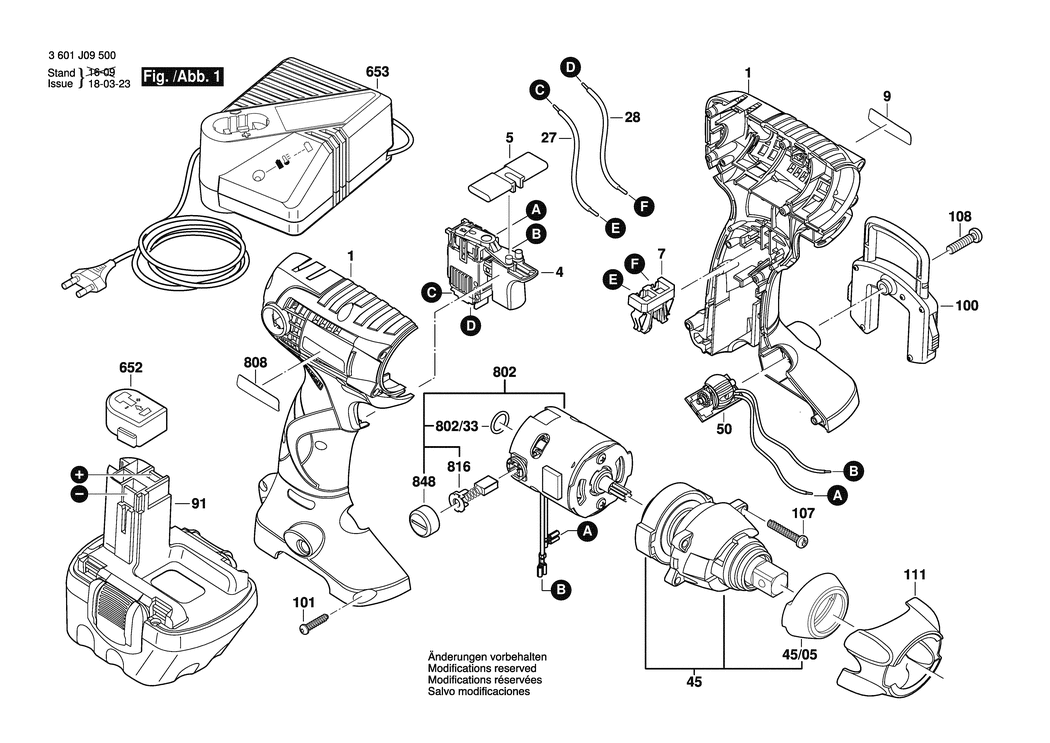 Bosch GDS 12 V / 3601J09500 / EU 12 Volt Spare Parts