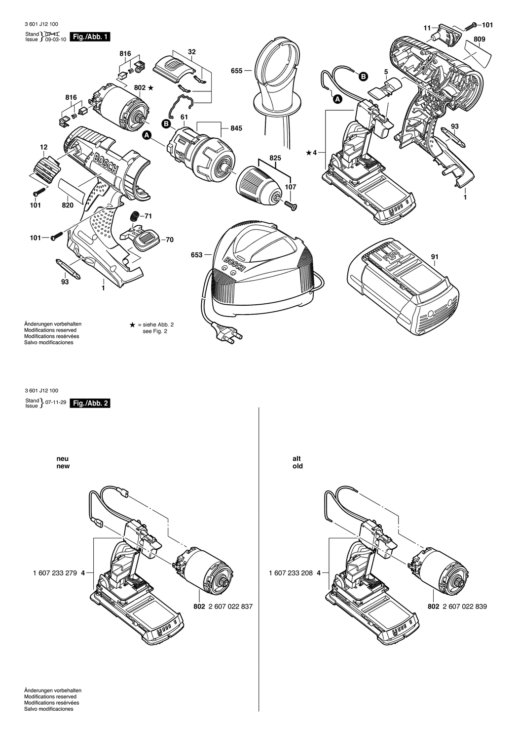 Bosch GSR 36 V-LI / 3601J12100 / EU 36 Volt Spare Parts