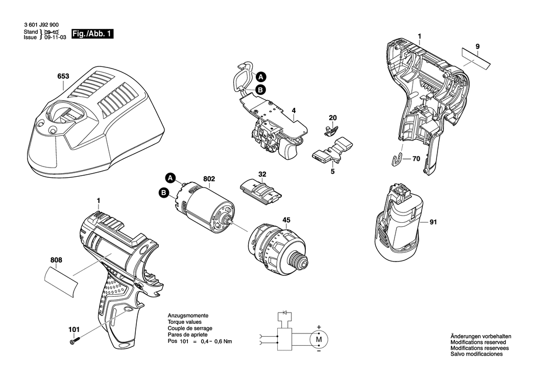 Bosch BACS-1 12 V / 3601J92B01 / EU 12 Volt Spare Parts