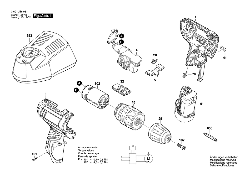 Bosch GSB 12-2-LI / 3601JB6981 / --- 12 Volt Spare Parts