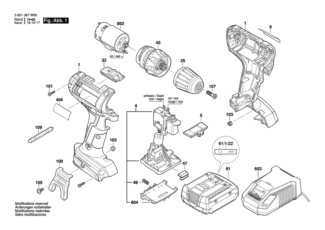 Bosch BS 18-A Light / 3601JB7W00 / EU 18 Volt Spare Parts