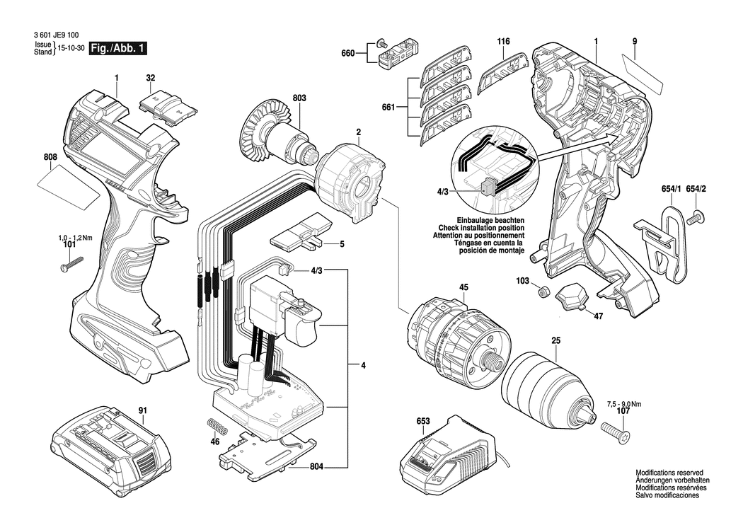 Bosch GSB 18 V-EC / 3601JE9100 / EU 18 Volt Spare Parts