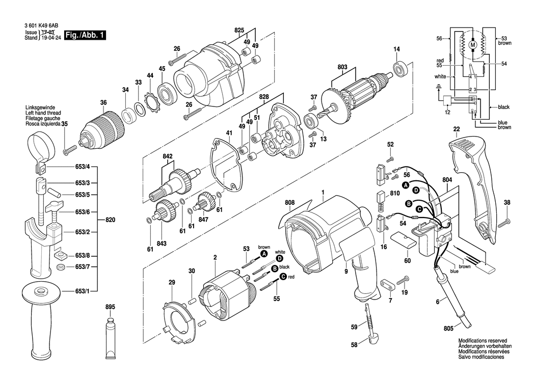 Bosch BRD-HT / 3601K496AB / EU 230 Volt Spare Parts