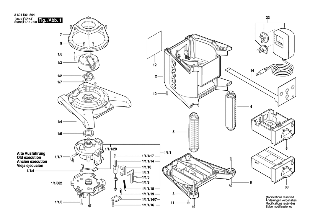 Bosch GRL 300 HV / 3601K61504 / EU Spare Parts