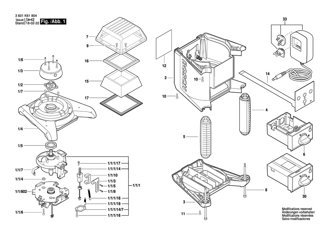 Bosch GRL 400 H / 3601K61804 / EU Spare Parts