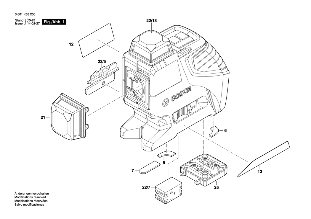 Bosch GLL 2-80 P / 3601K63200 / EU Spare Parts