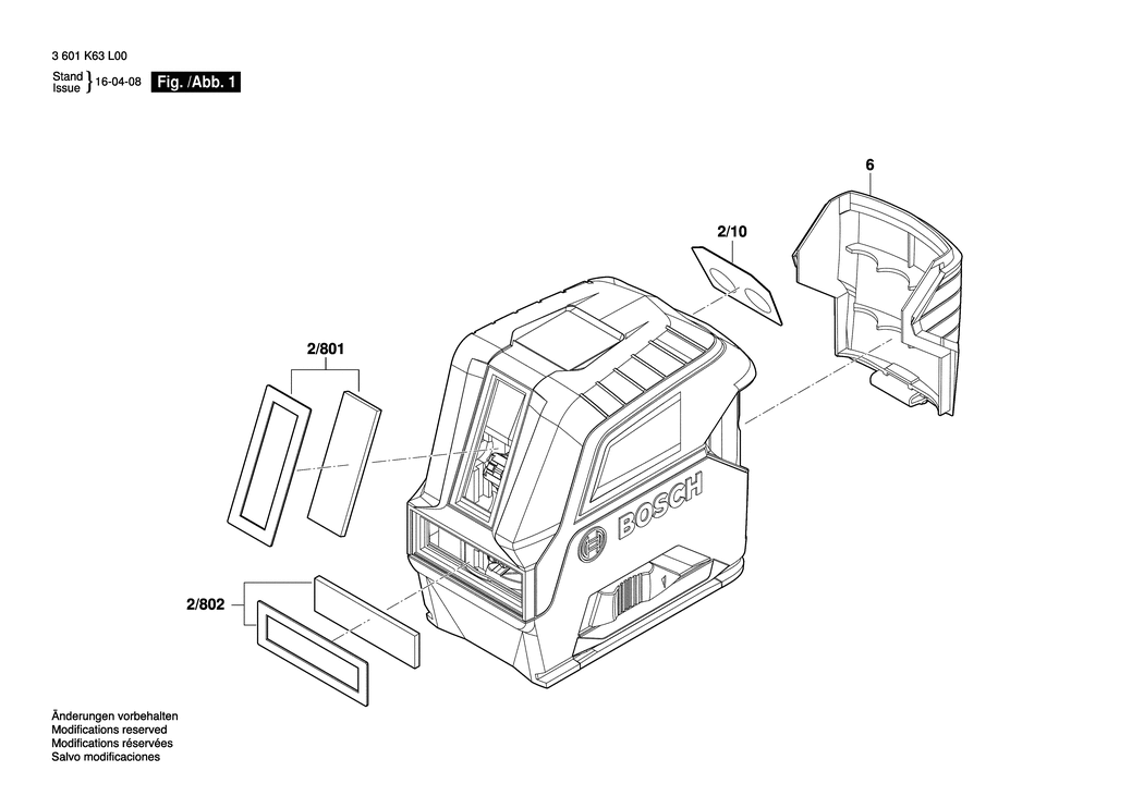 Bosch GLL 2-10 / 3601K63L00 / EU Spare Parts