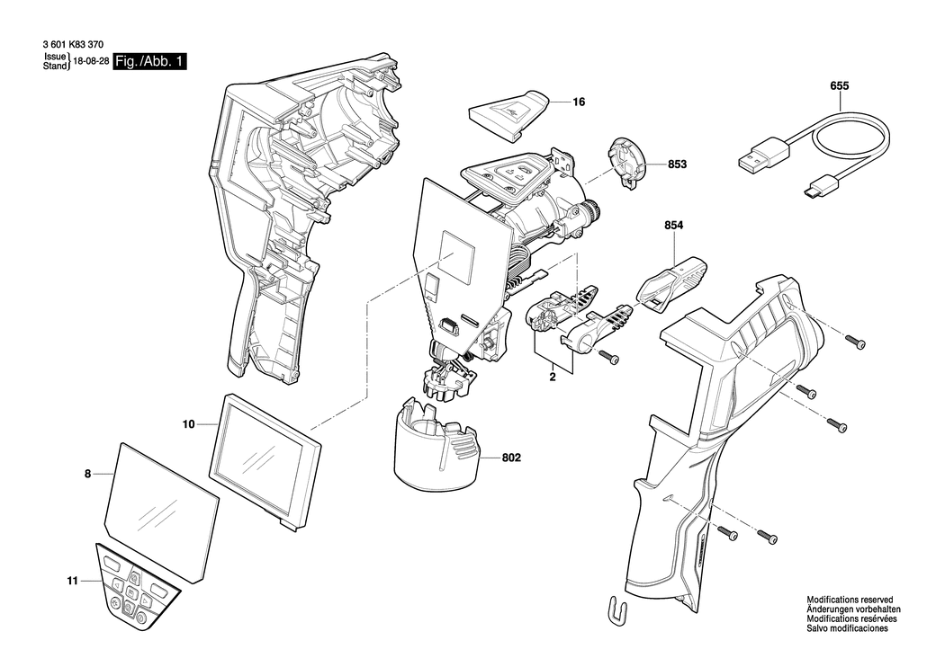 Bosch GIS 1000 C / 3601K83370 / --- 10.8 Volt Spare Parts