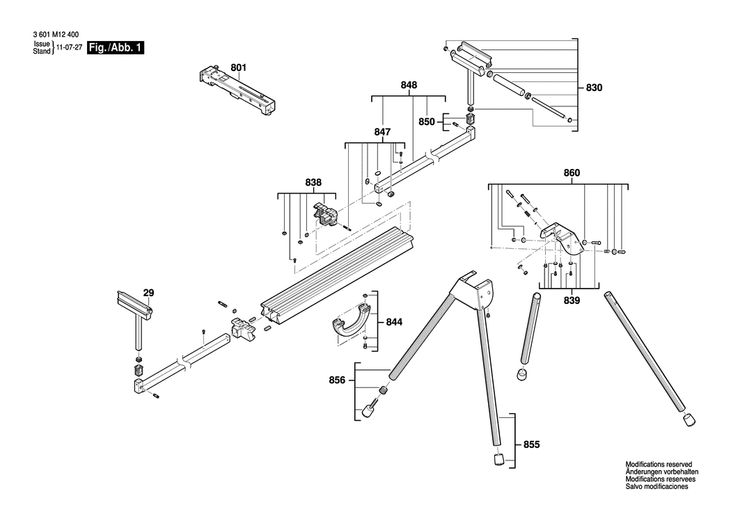 Bosch GTA 2500 / 3601M12400 / EU Spare Parts