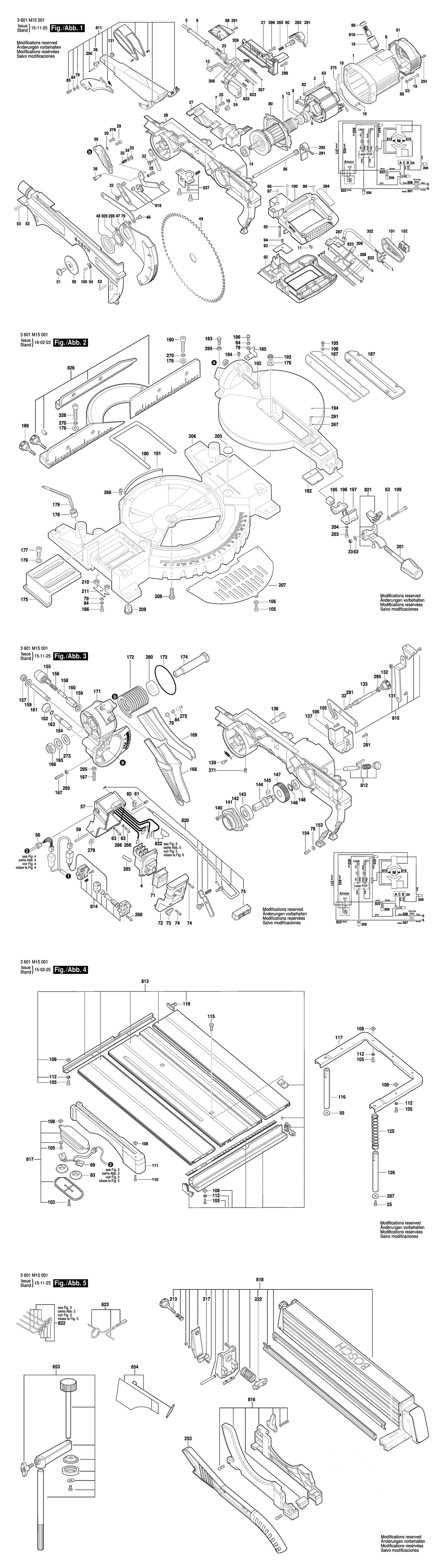 Bosch GTM 12 JL / 3601M15001 / EU 230 Volt Spare Parts
