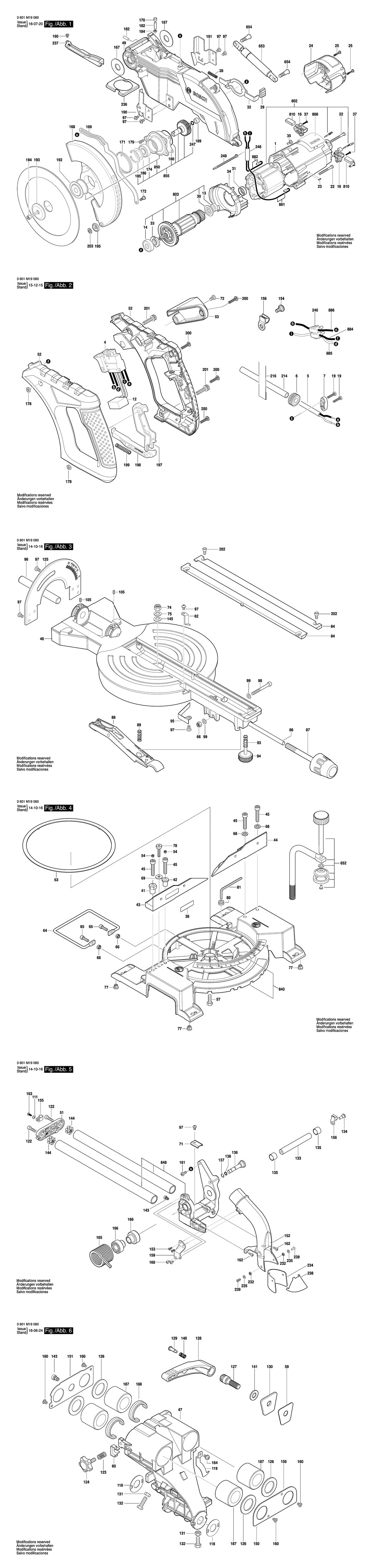 Bosch GCM 800 SJ / 3601M19060 / GB 110 Volt Spare Parts