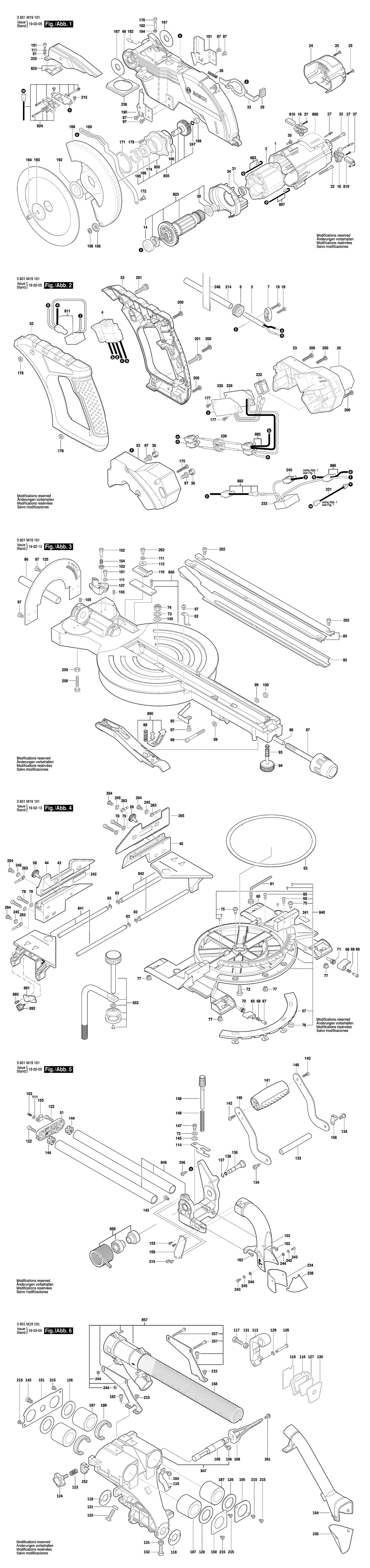 Bosch GCM 8 SJL / 3601M19101 / EU 230 Volt Spare Parts