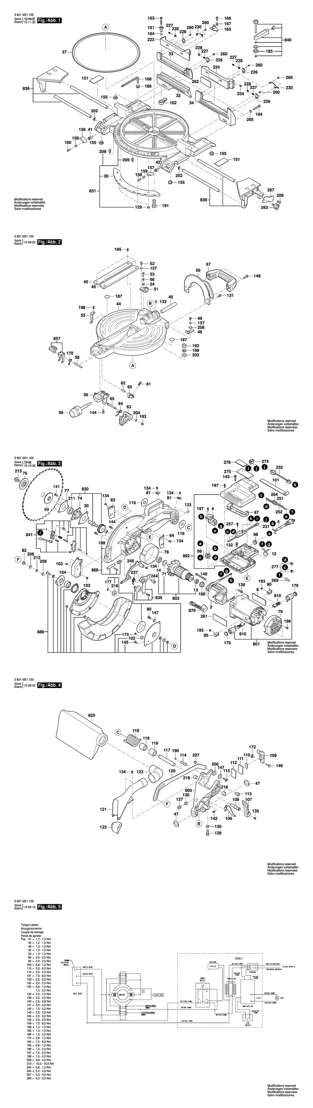 Bosch GCM 12 JL / 3601M21100 / EU 230 Volt Spare Parts